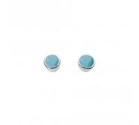 Dew Silver Synthetic Turquoise Earrings