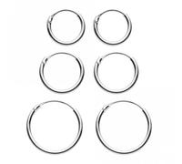 Dew Sleeper Hoop Earring Set - 11mm, 13mm, 15mm 67710HP - Sterling Silver