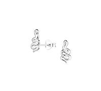 Dew Snake Stud Earrings - Sterling Silver and Sparkling Cubic Zirconia - Matching Necklace Available