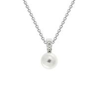 Dew 6mm Freshwater Pearl With Zirconia Bale Pendant 9352FPC - Sterling Silver / Zirconia