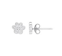 Dew Zirconia Paw Print Studs 37738CZ - Sterling Silver / Zirconia