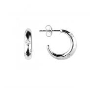 Dew Star set Zirconia 15mm Stud Hoop Earrings 5394CZ - Contemporary - Sterling Silver
