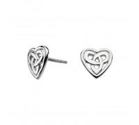 Dew Sterling Silver Aamor Celtic Heart Stud Earrings 42027HP - Bold