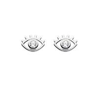 Dew Sterling Silver and Cubic Zirconia Mystic Eye Stud Earrings