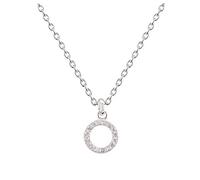 Dew Sterling Silver and Cubic Zirconia Open Circle Necklace - 18"