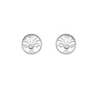 Dew Sterling Silver and Cubic Zirconia Tree of Life Stud Earrings