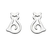 Dew Sterling Silver Cat Stud Earrings