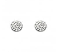 Dew Sterling Silver Cubic Zirconia Disc Stud Earrings 3875CZ020