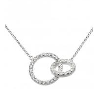 Dew Sterling Silver Cubic Zirconia Double Link 18 Necklace