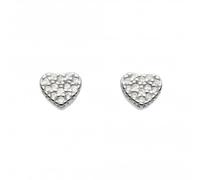 Dew Sterling Silver Cubic Zirconia Small Heart Stud Earrings
