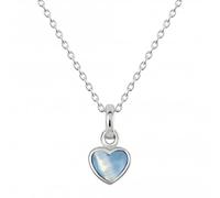 Dew Sterling Silver Dinky Blue Mother of Pearl Heart Pendant