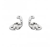 Dew Sterling Silver Dinky Oxidised Diplodocus Stud Earrings
