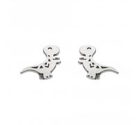 Dew Sterling Silver Dinky Oxidised T-Rex Stud Earrings 4545OX -