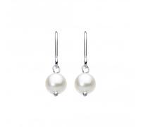 DEW 5.5mm Freshwater Pearl Drop Earrings - Sterling Silver, Classic and Simple Design, Gift Idea for Brides, Bridesmaids and the Wedding Party