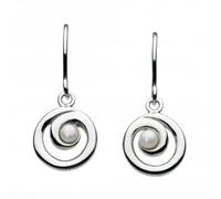 Dew Sterling Silver Freshwater Pearl Spiral Drop Earrings 58007FP001