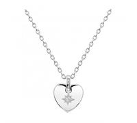 Dew Sterling Silver Heart Cubic Zirconia Star Pendant 9090CZ - - Sterling Silver