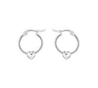 Dew Sterling Silver Heart Puff Sleeper Earrings Silver