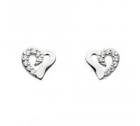 Dew Sterling Silver Heart Studs