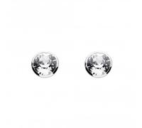 Dew Sterling Silver Medium Round Cubic Zirconia Stud earrings