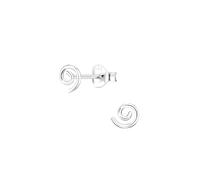 Dew Sterling Silver Mini Swirl Stud Earrings - Delicate Spiral Design, Contemporary Jewellery, Luxury Gift Box