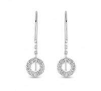 Dew Sterling Silver Open Cubic Zirconia Mini Circle Drop