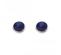DEW Synthetic Lapis Lazuli Round Stud Earrings - Sterling Silver, Classic Design, Everyday Style, Blue Gemstone of Wisdom, Power & Truth