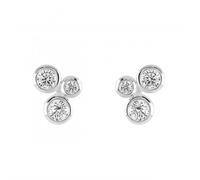 Dew Sterling Silver Scattered Round Cubic Zirconia Stud Earrings - Sterling Silver