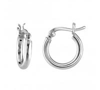 Dew Sterling Silver Small 15mm Hoop Earrings 66015HP027
