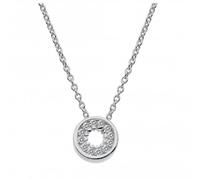 Dew Sterling Silver Small Cubic Zirconia Open Circle 18 Necklace