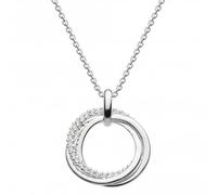 Dew Sterling Silver Triple Rings with Cubic Zirconia Pendant