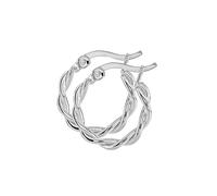 Dew Sterling Silver Twisted Hoop Earrings Silver