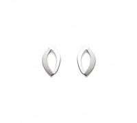 Dew Sterling Silver Two Tone Open Loop Stud Earrings 4012SB -