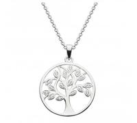 Dew Sterling Silver White Cubic Zirconia Tree of Life Pendant