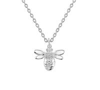 Dew Sterling Silver with Cubic Zirconia Bee Necklace Silver