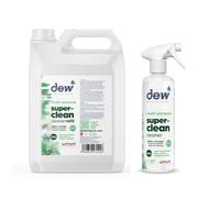 Dew Superclean Fragrance Free | Eco Friendly Antibacterial Kitchen Spray | All Purpose Rinse Free Cleaner Ideal For Multi Surfaces including Worktops to Carpet | 500ML & 2.5L