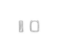 Dew Textured Oblong Hinged Hoop Earrings 68891HP - Contemporary - Sterling Silver
