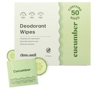 Dew Well - Refresh Deodorant Wipes - A Fresh Start When You’re On the Go - Aluminum, Paraben, and Sulfate Free - Cucumber Scent - 50 Individually Wrapped Wipes