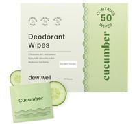 Dew Well - Refresh Deodorant Wipes - A Fresh Start When You’re On the Go - Aluminum, Paraben, and Sulfate Free - Cucumber Scent - 50 Individually Wrapped Wipes