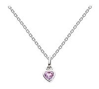 Dew Women's Sterling Silver and Amethyst Heart Necklace of Length 18 inch
