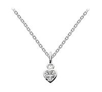 Dew Women's Sterling Silver and Cubic Zirconia Heart Necklace of Length 18 inch