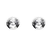 Dew Women's Sterling Silver Cubic Zirconia Round Stone Stud Earrings