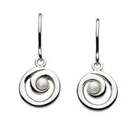 Dew Sterling Silver Freshwater Pearl Spiral Drop Earrings 58007FP001
