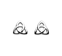 Dew Women's Sterling Silver Heritage Celtic Trinity Knot Stud Earrings