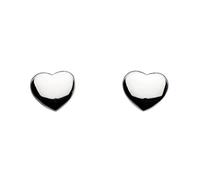 Dew Women's Sterling Silver Solid Heart Stud Earrings