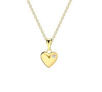 Dew Zirconia Gold Plated Mini Smooth Heart 18" Necklace 97013GCZ - Gold Plated / Zirconia