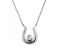 Dew Zirconia Horseshoe 18" Necklace 9481CZ - Elegant Styling | - Sterling Silver