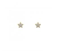 Dew Zirconia Star Gold Plated Stud Earrings 3765GCZ - Modern Style | - Sterling Silver