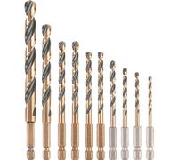 DEWALT DT20620-QZ Impact Black & Gold Hex Metal Drill bit Set, 10 Sizes in Tough Case