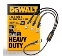 DEWALT 100W Smart USB-C to USB-C Splitter - Data Transfer & Fast Charging