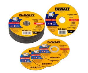 Dewalt 115mm 4.5" 1mm Thin Inox Metal Cutting Disc 22mm Bore Flat Disc X 25 Pack
